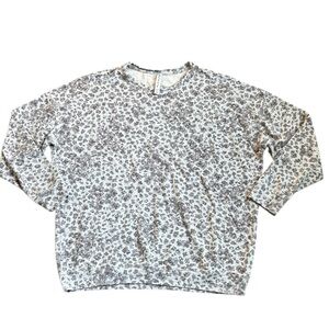 Athleta Studio to Street Splatter Sweatshirt Women’s xL  Heather Grey Floral